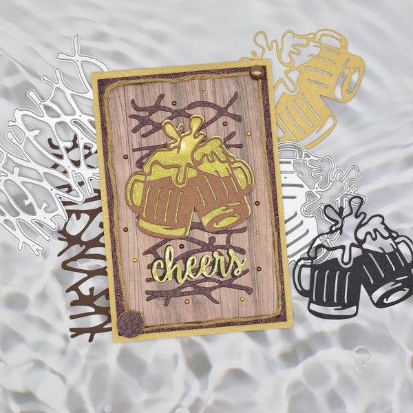 New Beer Cutting Dies Grid Metal Die Cuts for DIY Scrapbooking Album Card Making Paper Crafts