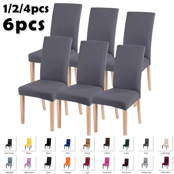 Pack of 6-4-2-1Pcs Slipcover Removable Anti-dirty Seat Chair Cover Spandex Kitchen Cover for Banquet Wedding Dinner Restaurant Housse De Chaise
