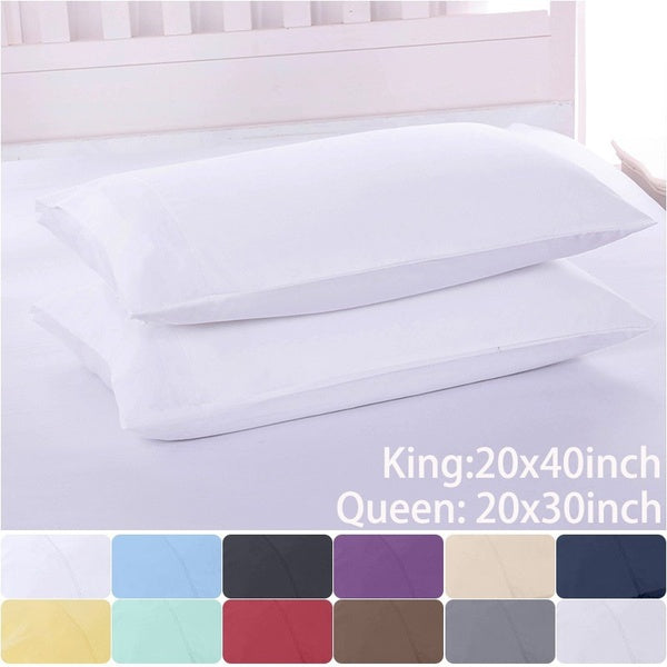 Cooling Solid Color Pillow Case 100% Brushed Microfiber,Soft Breathable-Pillow Case Queen, Cool Soft Pillowcases, Chill & Breathable Pillowcase with