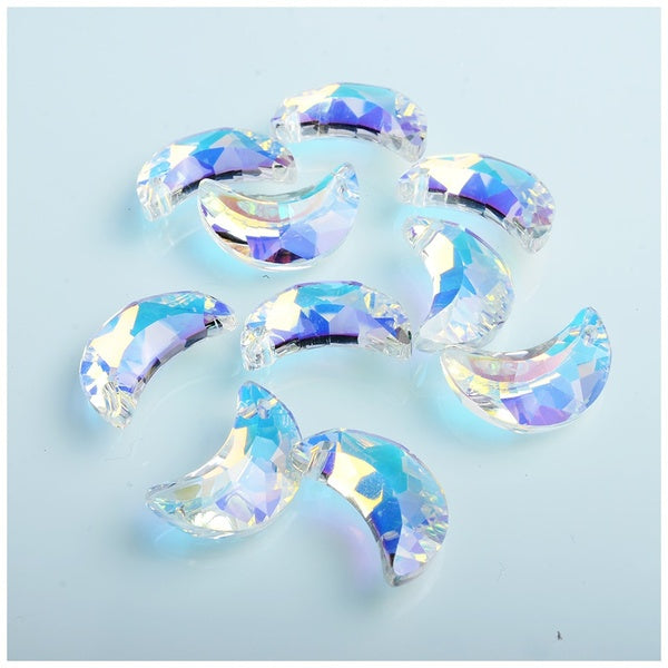 Moon Shape Diy Accessories Faceted Austria Glass Beads For Jewelry Making Necklace Matron Inn