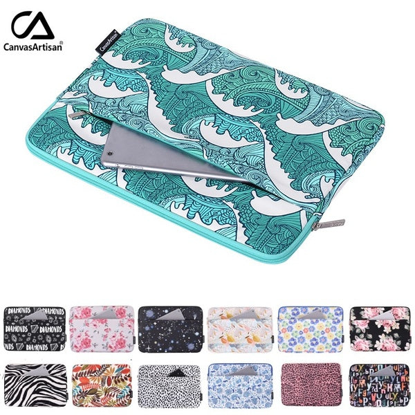 Shockproof Canvasartisan Brand Laptop Zipper Bag Waterproof Sleeve Case for Macbook Air Pro M1 for 11,12,13.14.15.6 Inch Man Lady Zebra Notebook