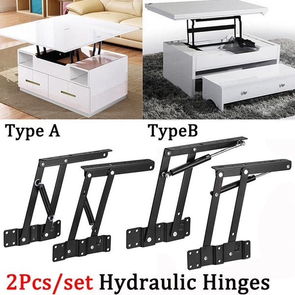 2Pcs-set Lift Up Top Coffee Table Mechanism, 6.49in-9.4in Mechanism Hardware Fitting Hinge Spring, Load Capacity 100lb for Tea Coffee Table Furniture