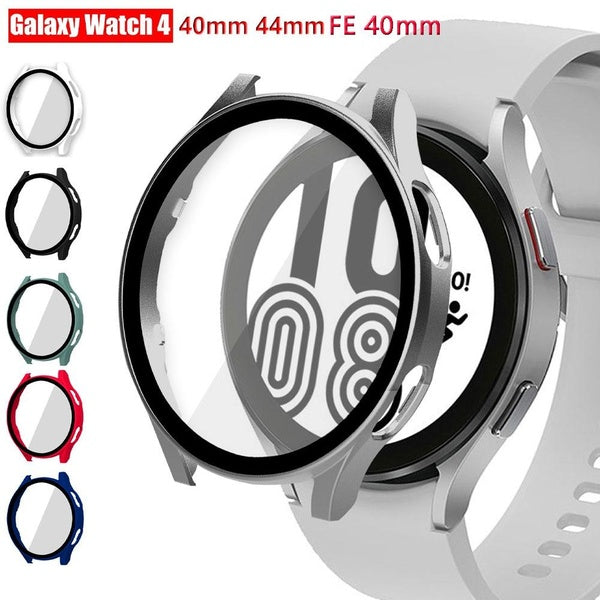 All-around Glass+Case for samsung Galaxy watch 4 Accessories Anti-fall bumper cover+Screen protector for Galaxy watch 4 44mm 40mm FE 40mm