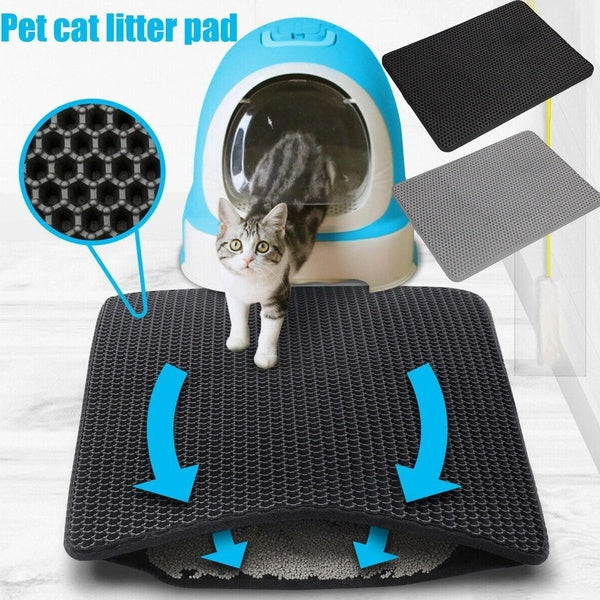 Waterproof Pet Cat Litter Mat Double Layer Pet Litter Box Mat Non-slip Sand Cat Pad Washable Bed Mat Clean Pad Products 5 Sizes