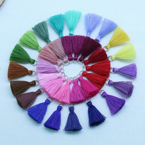 10pcs-lot Cotton Tassels Colorful 35mm Small Fringe Findings Tassles Charm Pendant for DIY Necklace Earrings Jewelry Accessories Matron Inn