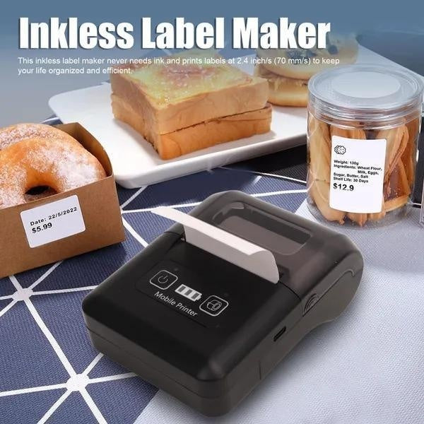 Inkless Label Maker Portable Thermal Label Printer for Clothing Address Business Shipping Label Tag Writer for Home and Office Organization Commercia