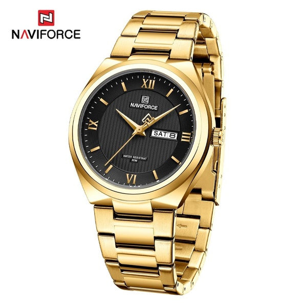 NAVIFORCE Top marque de luxe hommes montres étanche Date semaine hommes montres en acier inoxydable Quartz horloge Relogio Masculino