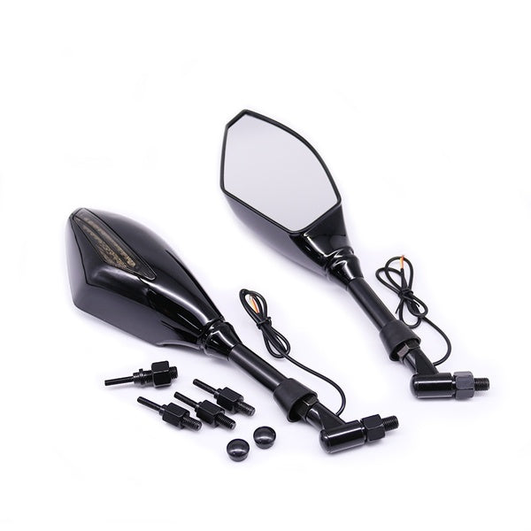 motorcycle accessories Universal Rearview Side Mirrors With LED Turn Signal Light Custom Dual Sport bike Cruiser Chopper Bobber