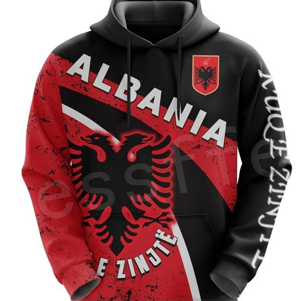 Newest Fashion 3D Print Albania Country Flag Hoodies-hooded Sweatshirts for Women-men