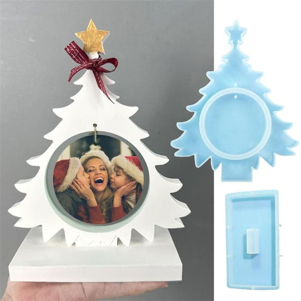 2pcs-set Christmas Tree Photo Frame Silicone Molds