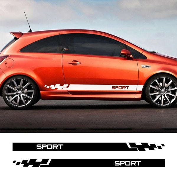 2pcs Car Stickers Auto Vinyl Film Wrap Both Side Stripes Decoration Styling Decal Automobiles Sports Tuning DIY Car Accessories