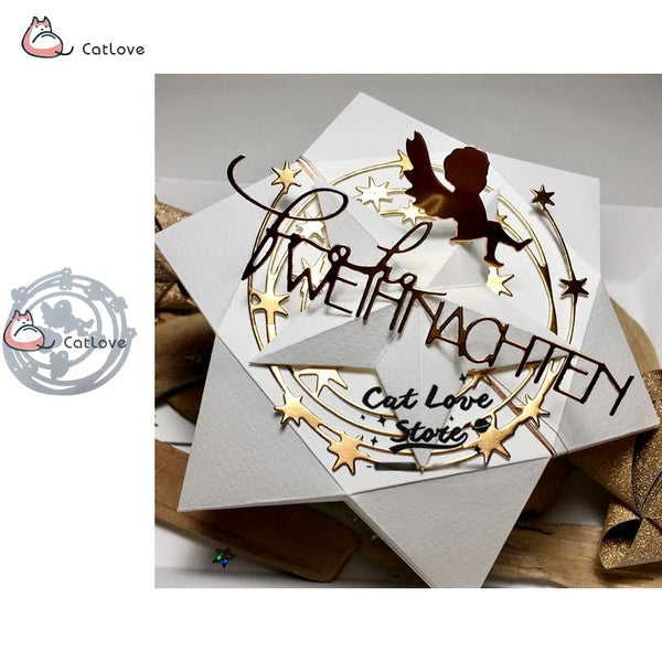 Angel Wreath Circle Metal Cutting Dies Stencil For DIY Scrapbooking Paper Card Decorative Craft Dies Embossing Die Cuts New 2019