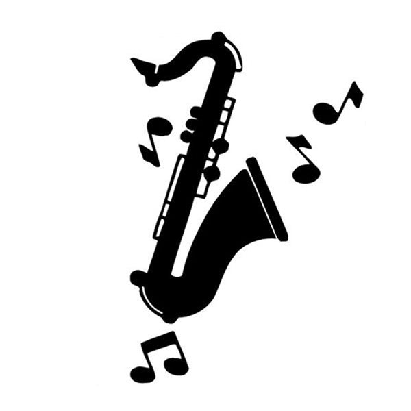 11 CM * 16.6 CM Intéressant Saxophone Musique Symbole Vinyle Decal Autocollant De Voiture S9-0848