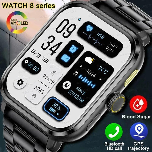 Montre intelligente hommes Bluetooth appel Sport piste sans fil charge montre'série 8 étanche femmes Smartwatch pour Apple Huawei Xiaomi