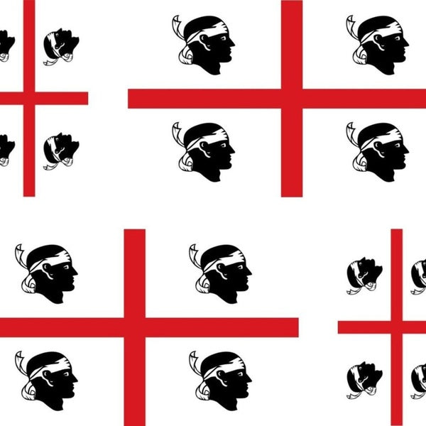 Set of 4x Sticker Vinyl Car Bumper Decal Outdoor Flag Sardegna Sardinia Italy