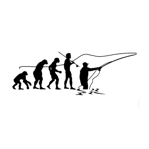 16.5cm*5.7cm Evolution OF FLY FISHING Vinyl Decor Decals Car Sticker Black Silver C11-0190