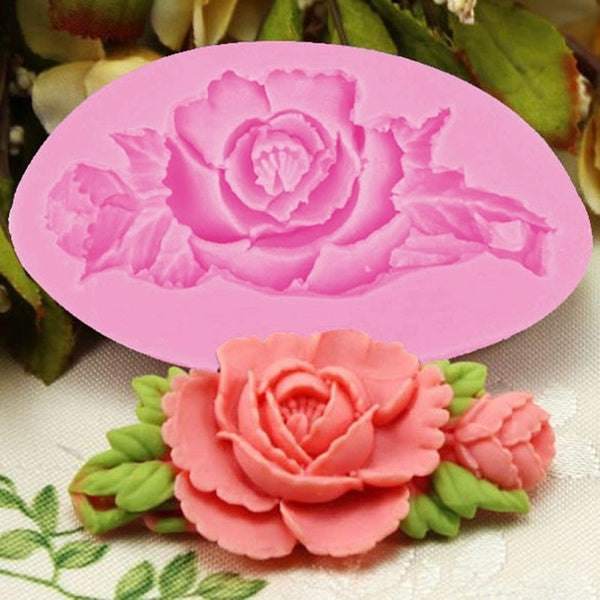 3D Rose Shape Cake Silicone Mold Fondant Cake Decorating Chocolate Candy Molds Clay Soap Mould Kitchen Baking Cake Tools