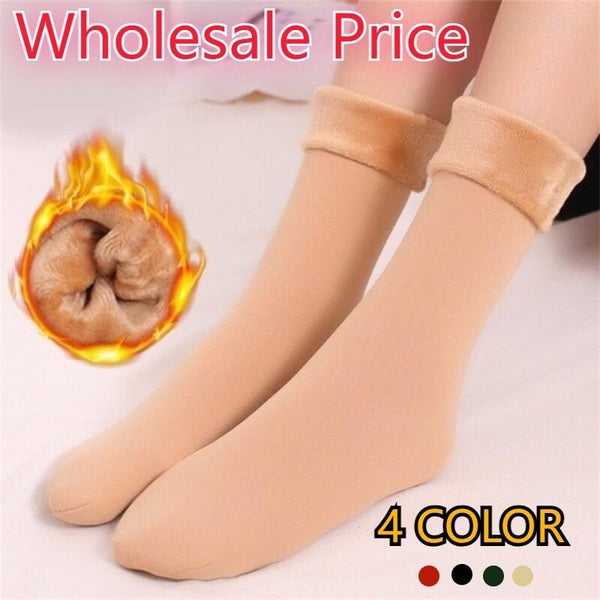1-3-6Pairs Winter Warm Thicken Thermal Socks Wool Cashmere Snow Black Skin Seamless Sock Velvet Soft Boots Floor Sleeping Socks