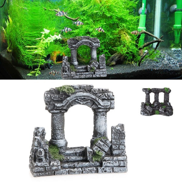 Décoration d'aquarium en résine, piliers carrés en pierre de Rome, aménagement paysager d'aquarium, ornement d'aquarium, décoration d'aménagement pay