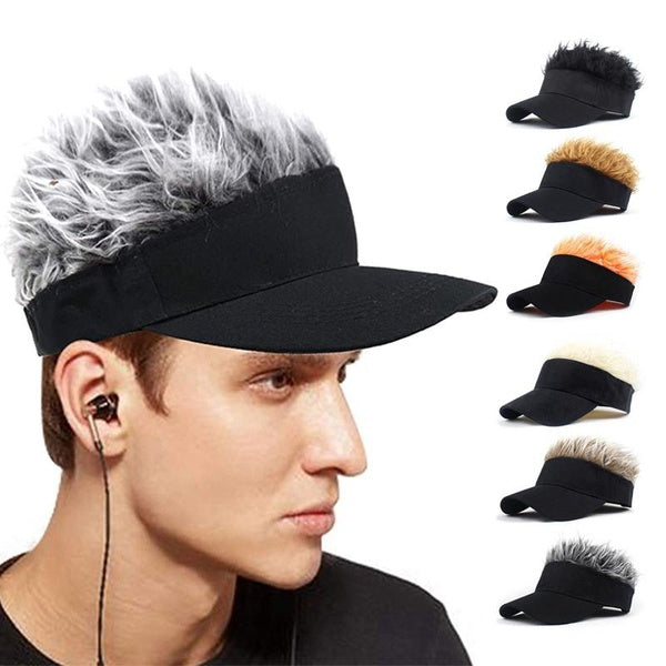 Novelty Baseball Cap Fake Hair Visor Sun Hat Men Women Hip Hop Caps with Spiked Wigs Sport Casual Snapback Funny Casquette New