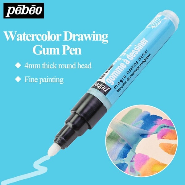 Pebeo Watercolor Covering Blank Marker Leaving White Pen Drawing Gum 4mm Blocking Watercolor Pigment Gum Erasable