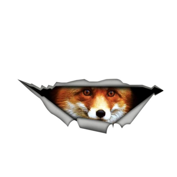 2Pcs 13cm x 4.8cm Fox car decal 3D Pet Graphic Vinyl Decal Car Window Laptop Bumper Animal Car Stickers