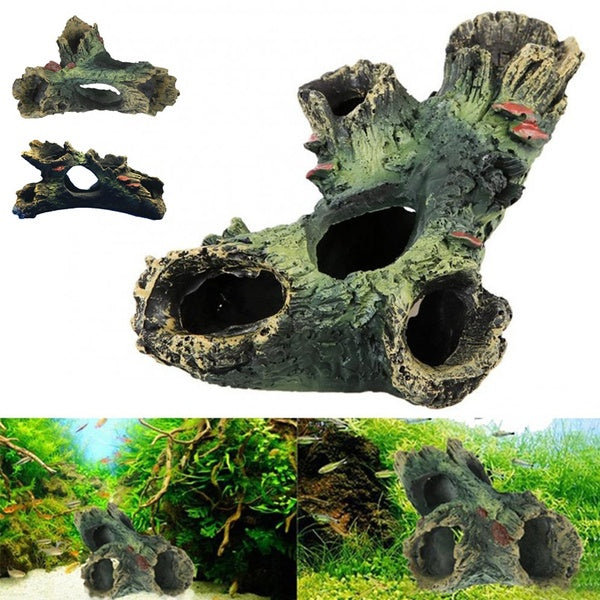 Écologique Résine Montagne Poisson Jouer Arbre Maison Aquarium Décoration Trou Cave Décor Pour Fish Tank Ornement Décoration Aménagement Paysager