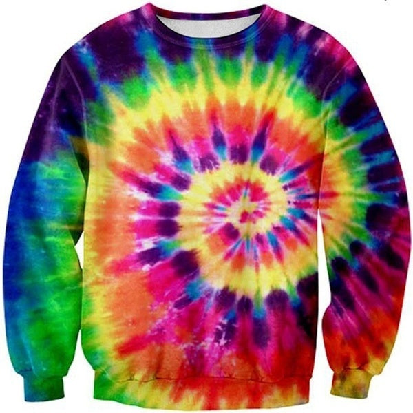 Hippie Tie Dye Shirts Colorful Sweatshirt For Men Shirts 3D Sweater Fashion New Design Sweatshirt Autumn and Winter Long Sleeve 3D Pritned Tops Cloth