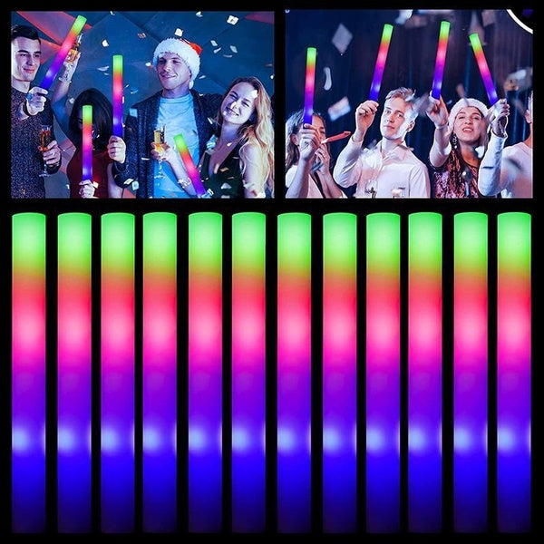 1-12pcs, Glow In The Dark Party Cheer Supplies avec 3 Modes de Clignotement Coloré, LED Light Up Party Favors Tube pour Mariage, Fête, Halloween Noël