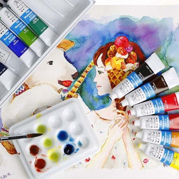 WINSOR & NEWTON 18 couleurs aquarelle peinture Pigment 10 ML Tube ensemble brillant pur fin lisse aquarelle peinture pour artiste Art fournitures