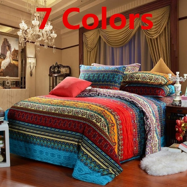 2-3 Pieces Bohemian Duvet Cover Set, Lightweight Microfiber Bedding Set with Pillow Shams (NOT Comforter Inside) （Twin Full Queen King Size ）