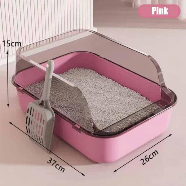 Large Capacity Pet Sandbox Cat Litter Box Splashproof Cat Tray Cat Toilet Cleaning Basin Supplies Pet Toilet Kitten Tray Bedpan