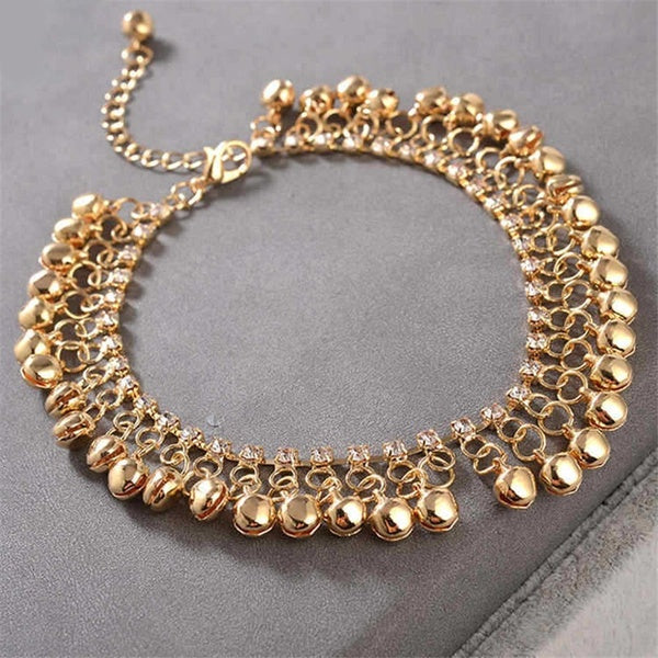 Fashion Gold Silver Color Tassel Bell Anklets for Women Beach Jewelry Accessories Matron Inn
