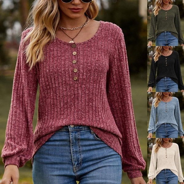 Women's Pit Stripe Blouses Ladies Fashion Casual U Neck Long Sleeve Shirts Female Loose Blouses Tops