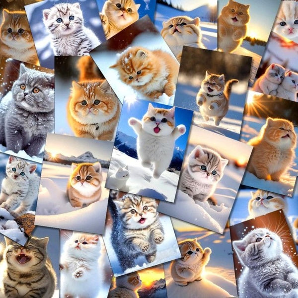 10-52 Cute healing cat stickers kitty graffiti Stickers for DIY Luggage Laptop Skateboard Motorcycle Bicycle Sticker