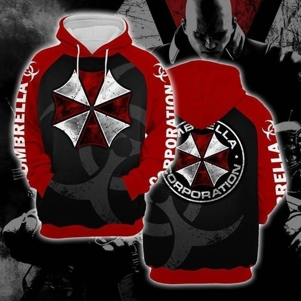 2020 New Resident Evil Game 3D Cosplay Uniform Hooded Street Clothing Men's Hoodie Zipper Hoddies Jacket Sweatshirt XS-5XL