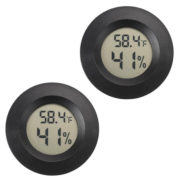 Mini Hygrometer Thermometer Digital Humidity Meter 2 Pack Indoor-Outdoor Humidity Monitor Reptile Thermometer for Humidors Greenhouse Garden Cellar F