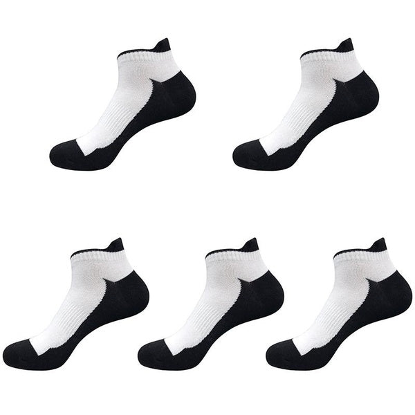 5Pairs-lot Men's Low Tube Socks Classic Men's Leisure Business Comfortable Breathable Sweat-absorbing Boat Socks