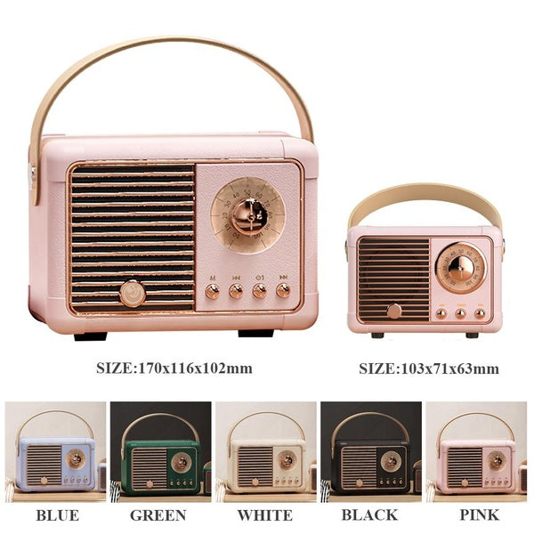 Large & Mini Retro Bluetooth Portable Speaker, Vintage Decor, Small and Large Wireless Stereo Bluetooth Speaker Strong Bass Enhancement, Loud Volume,