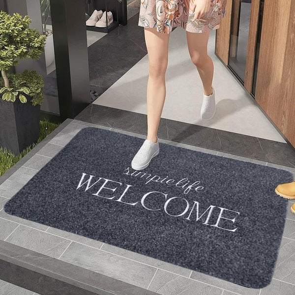 1pc Brushed Printed Doormat, Indoor Outdoor Scuffing Floor Mat, Kitchen Absorbent Bathroom Non-slip Floor Mat, Soft, Comfortable And Durable Cuttable