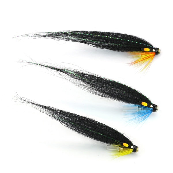 Monkey Loop Bottle Tube Fly Salmon Sea Trout Flies Three Patterns Selection (pack de 12)