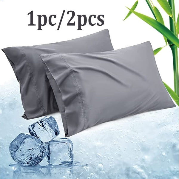 1pc-2pcs Cooling Pillow Case -Viscose From Bamboo Pillow Cases Standard Size Pillow Cases Queen Size,Cool and Breathable Pillowcases with Envelope Cl