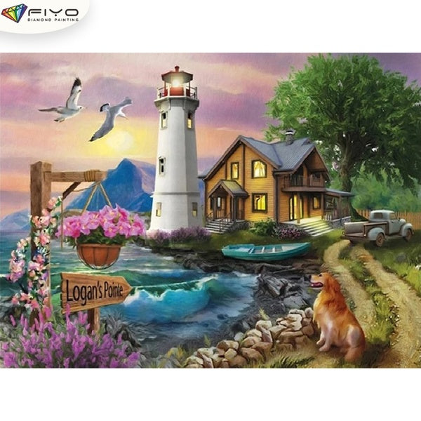 Pier DIY 5D Diamond Painting Full Drill with Number Kits Home and Kitchen Fashion Crystal Rhinestone Cross Stitch Embroidery Paintings Canvas Picture