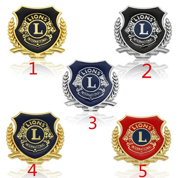 3D Métal Lions Logo Autocollant De Voiture Auto Badge Emblème Decal Moto Fender Decal pour Lions L Clubs International Logo Car Styling