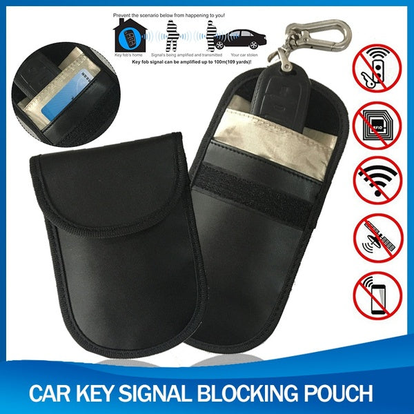 Clé de voiture protecteur porte-clés pochette antivol en cuir clé de voiture Signal blocage pochette Anti-piratage étui bloqueur porte-monnaie access