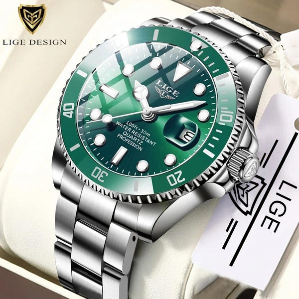 LIGE nouvelles montres pour hommes Top marque de luxe en acier inoxydable montre à Quartz étanche hommes décontracté montre de Sport militaire Relogi