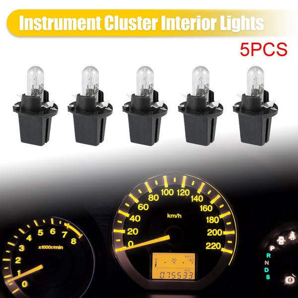 5pcs T5 SMD LED Car Instrument Gauge Dash Light Bulbs Interior Indicator Lamp DC 12V 1.2W