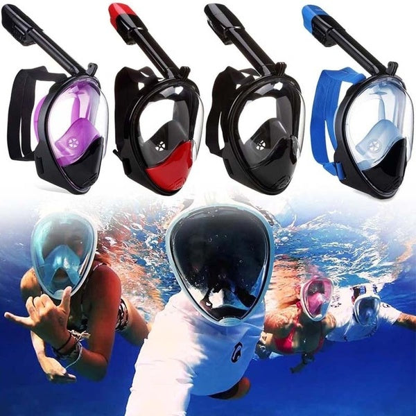 2021 Swimming Full Face Mask Anti-fog Goggles Surface Diving Snorkel Scuba 180 Degree View S-M L-XL