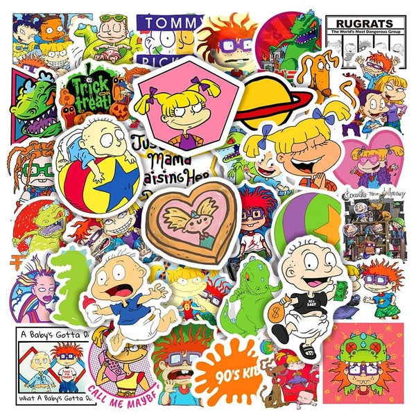 15-50pcs cute Rugrats in Paris cartoon graffiti stickers water cup trolley case computer notebook hand account PVC waterproof removable clean childre