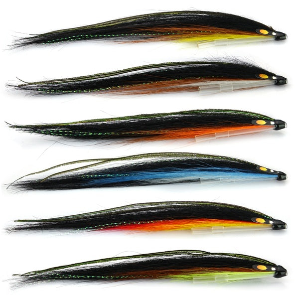 Tube Fly Laerdal Sunray Shadow Saumon Fly Sea Trout Flies Sélection de tubes en plastique (pack de 12)